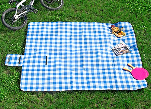 PEARL Fleece-Picknick-Decke mit wasserabweisender Unterseite, 200 x 175 cm - 4