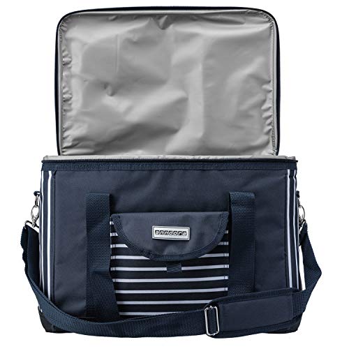 anndora Kühltasche XL blau weiß gestreift 40 L – Kühlbox Isoliertasche Picknicktasche - 8