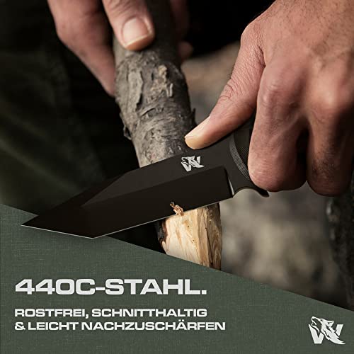 Wolfgangs Outdoor Tanto Messer mit Kydex Stück 440C Stahl gefertigt – Extra scharfes Survival Messer - 2
