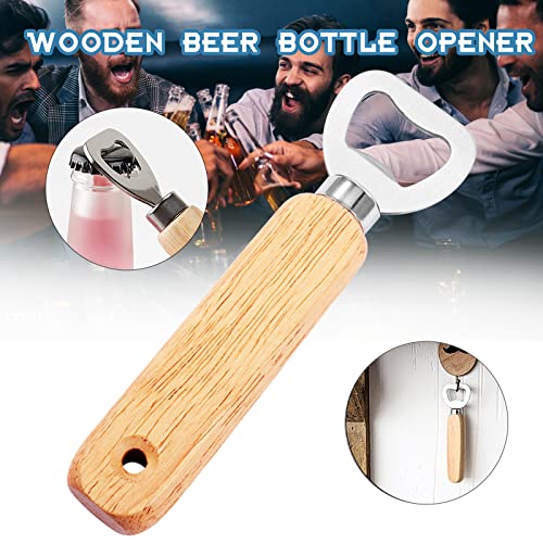OurLeeme Holzgriff Bier Flaschenöffner Tragbare Durable Naturholz Flaschenöffner Großes Geschenk für Männer (10 PCS) - 4
