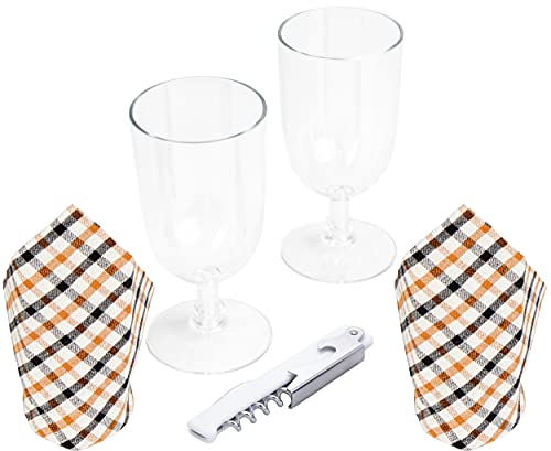 Brubaker Wein oder Champagner Picknicktasche Rucksack mit Gläsern für 2 Personen mit Kühlfach Braun 20 × 17 × 36 cm - 5