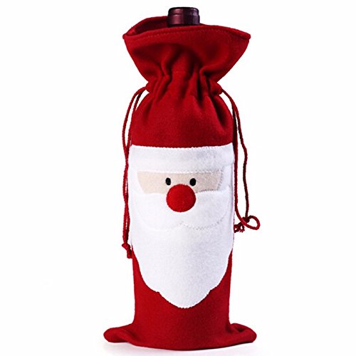 Keysui Weihnachtsmann Weinflasche Tasche Weihnachten Geschenktüte für Wein/Sekt/Spirituosenflaschen(Pack of 4) - 8