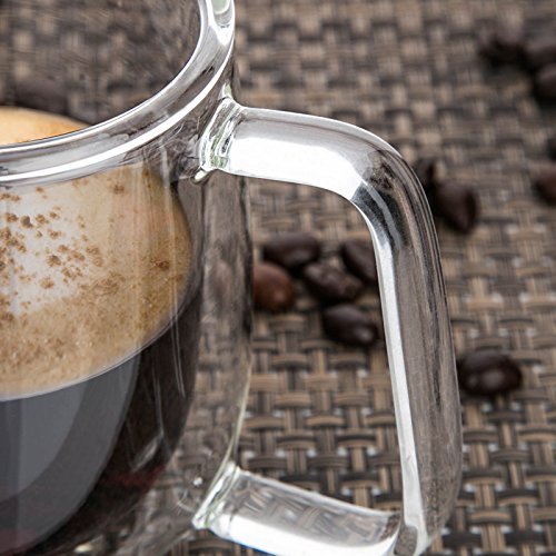 Vicloon Cafissimo Espresso Latte Glastassen,Doppelwandig Kaffee- Tee-Glas,Macchiato Tassenset Glas (6PCS) - 2
