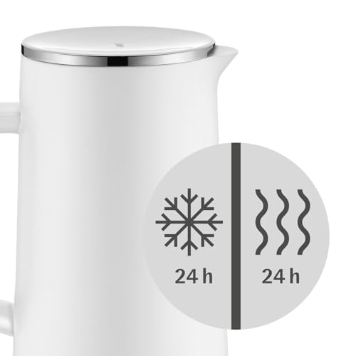 WMF Isolierkanne Thermoskanne Impulse, 1,0 l, für Kaffee oder Tee Drehverschluss hält Getränke 24h kalt und warm, weiß - 3