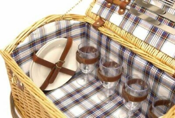 Weiden Picknickkorb 'Stretford' für 4 Personen mit Zubehör - Die Ideale